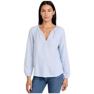 Velvet by Graham & Spencer Women's Long Sleeve Top Blouse Blue Size S